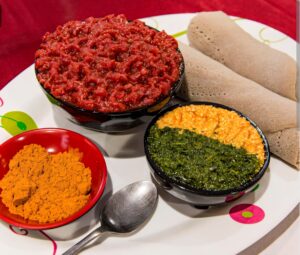 Kitfo -Finely minced raw beef